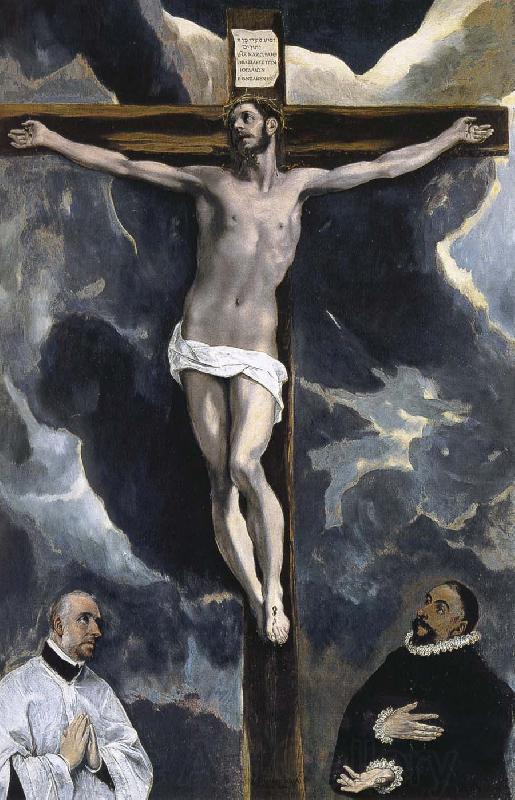 El Greco The Crucifixion with two donors Norge oil painting art